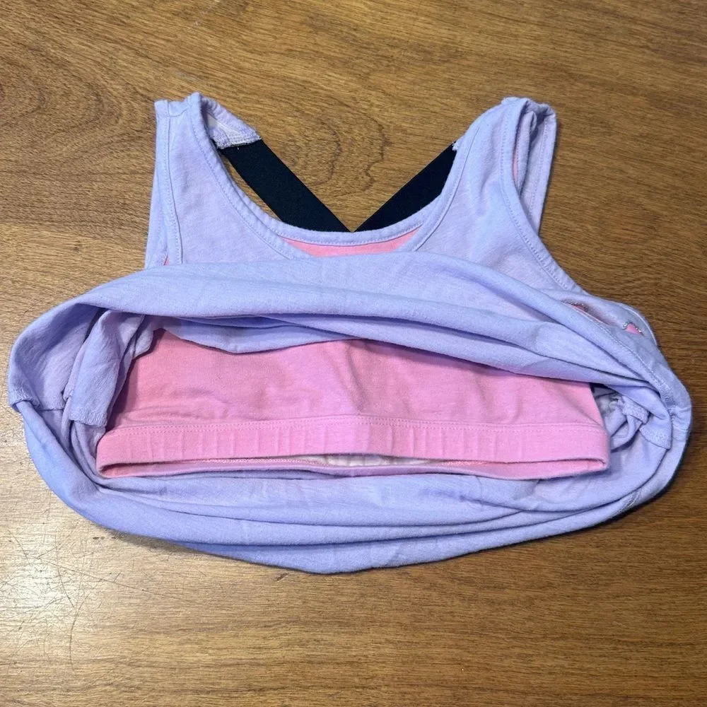 Justice Girls Glitter Graphic Lilac Tank